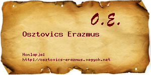 Osztovics Erazmus névjegykártya